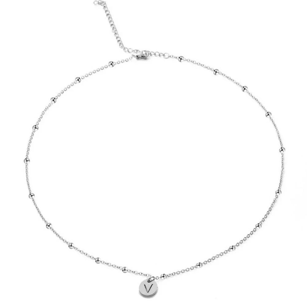 Personalised Lunar Initial Disc Necklace