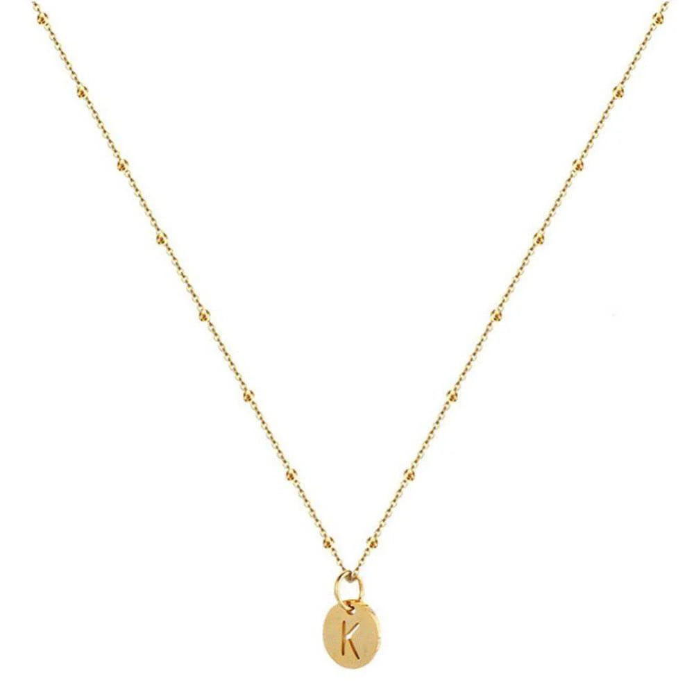 Personalised Lunar Initial Disc Necklace