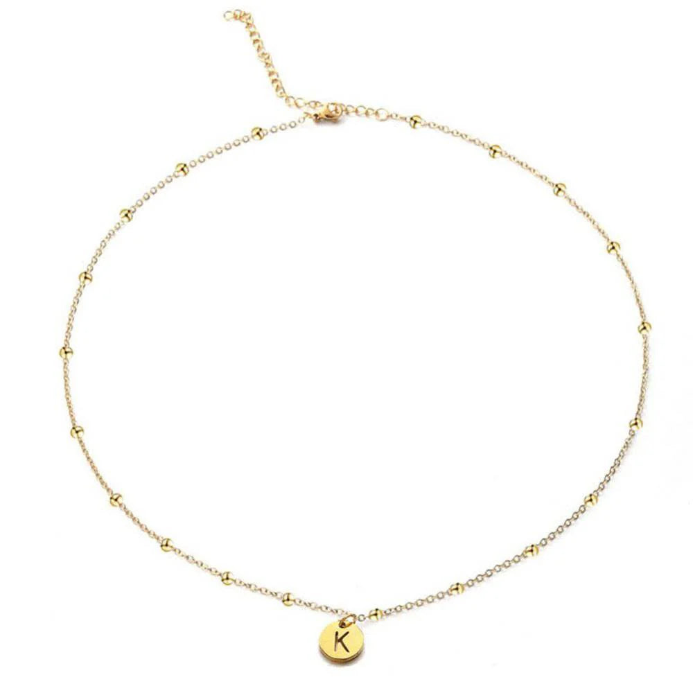 Personalised Lunar Initial Disc Necklace