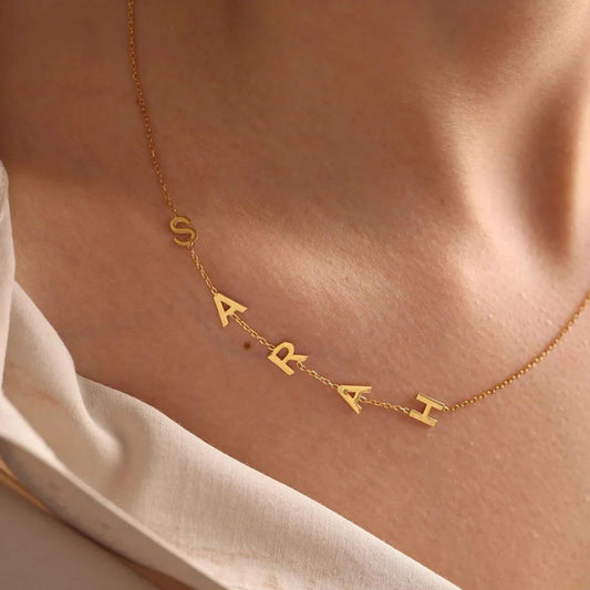 Personalised Sarah Side Letter Necklace