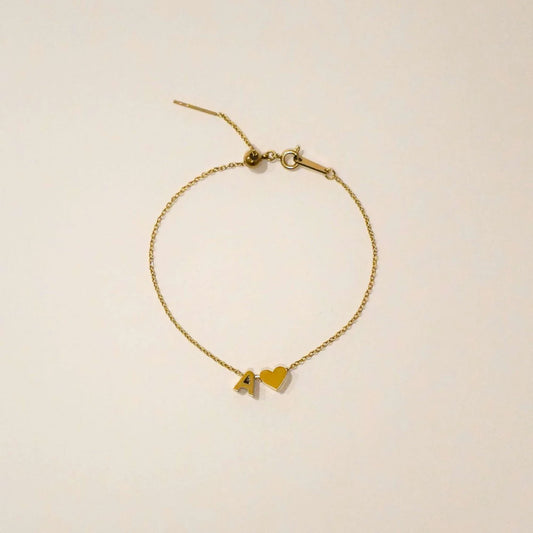 Personalised Sweet Heart Initial Bracelet